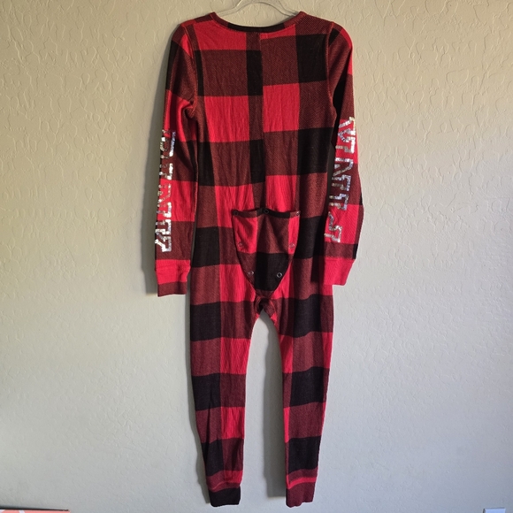 Victoria's Secret PINK Red Plaid Onesie Bling Medium - Picture 7 of 10